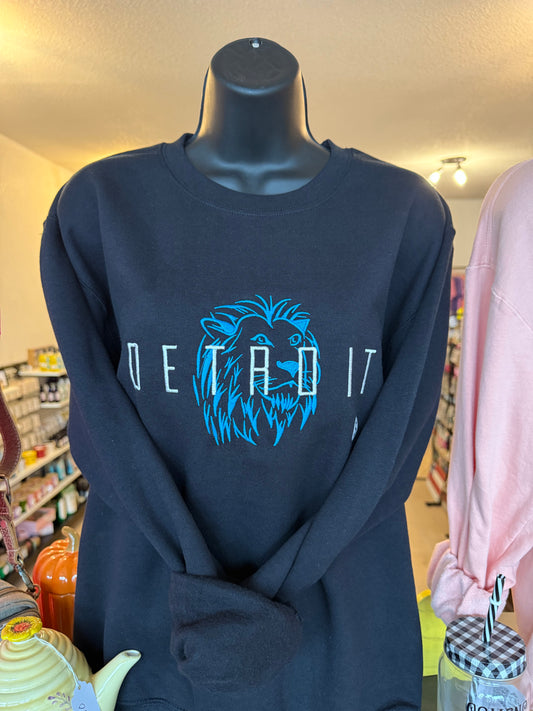 Detroit Embroidered Crewneck - Black