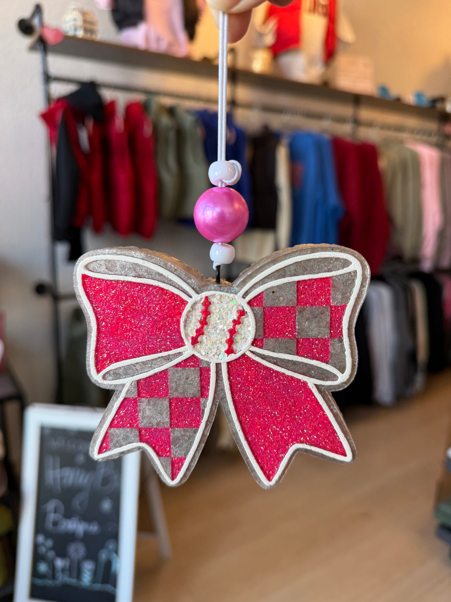 Large Bow/Baseball Freshie