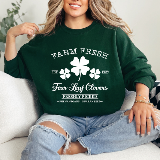 Farm Fresh Four Leaf Clovers Sweatshirt
