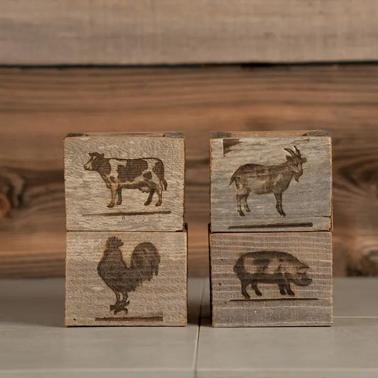 Reclaimed Wood Mini Farm Animal Planter Boxes
