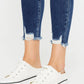 HIGH RISE RAW HEM ANKLE SKINNY JEANS