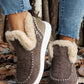 Suede Stitching Patchwork Plush Lined Anklet Boots -PREORDER