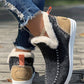 Suede Stitching Patchwork Plush Lined Anklet Boots -PREORDER