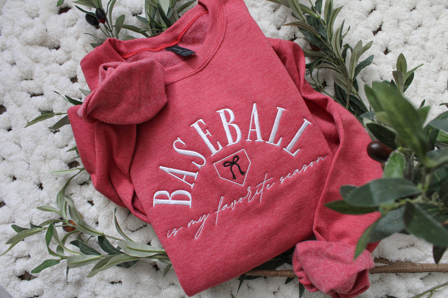 Baseball is My Favorite Season Sweatshirt -- Embroidered