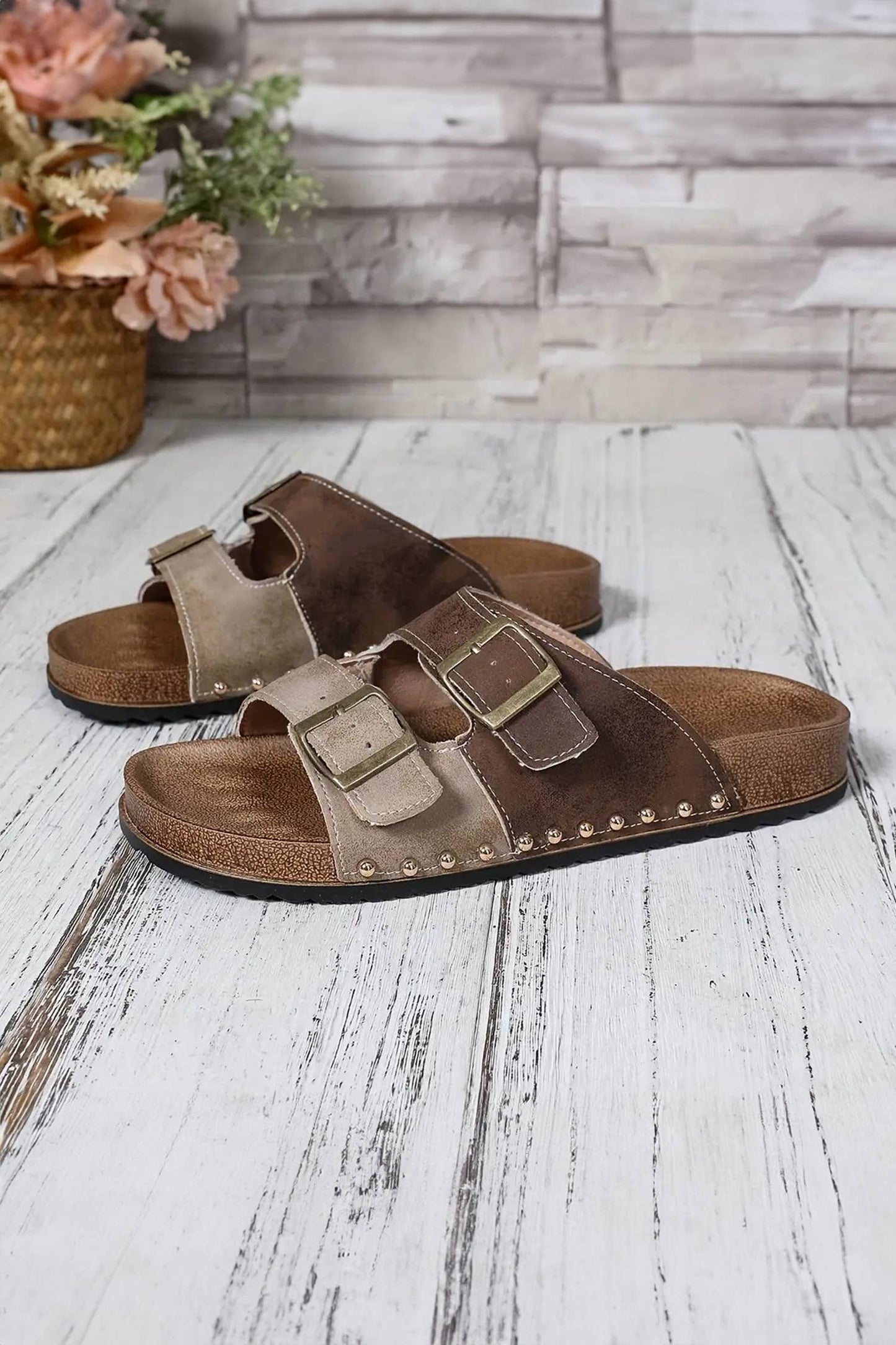 Western Suede Rivet Leather Slip-on Shoes