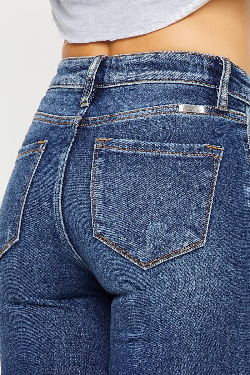 HIGH RISE RAW HEM ANKLE SKINNY JEANS