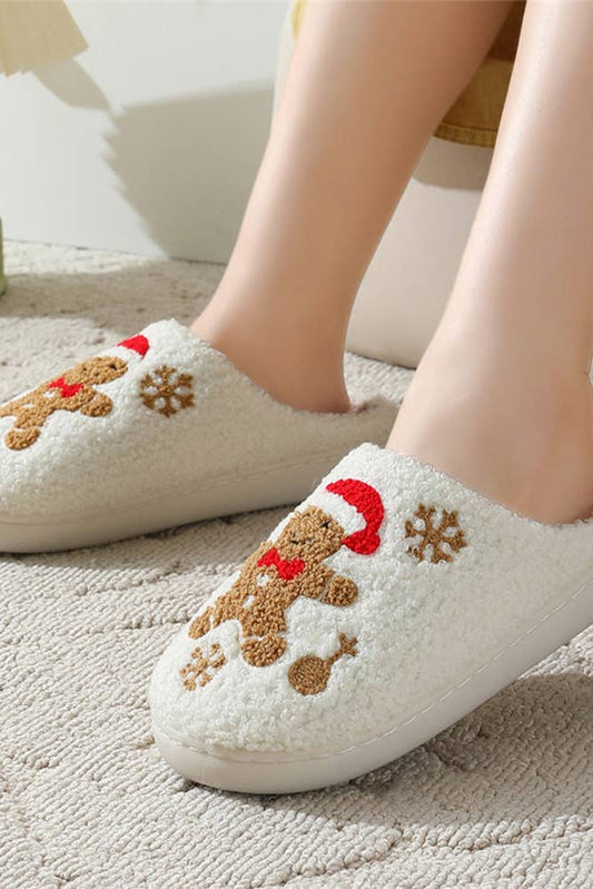 Christmas Gingerbread Man Fleece Slipper ZK2427