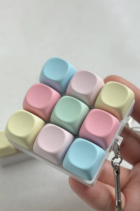9 Button Keyboard Clicker Fidget Keychain