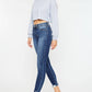 HIGH RISE RAW HEM ANKLE SKINNY JEANS