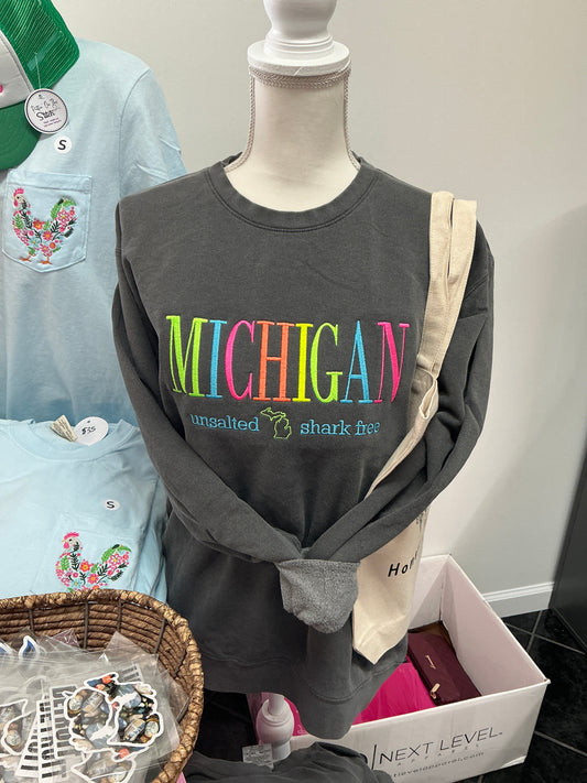 Neon Shark Free Michigan Crew