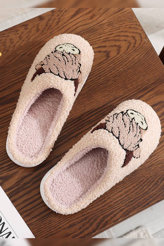 Western Bull Knit Plush Slippers ZK923