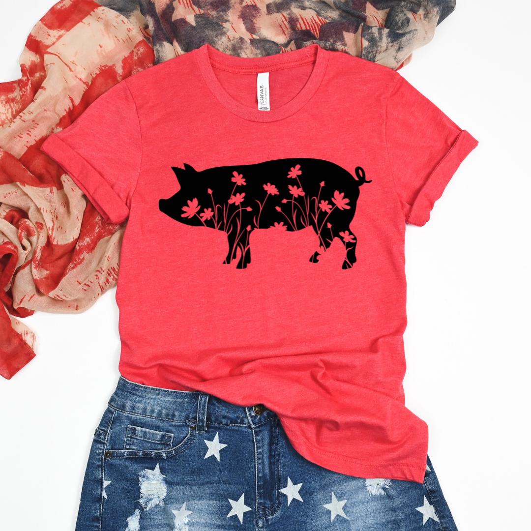 American Floral Piggy Tee