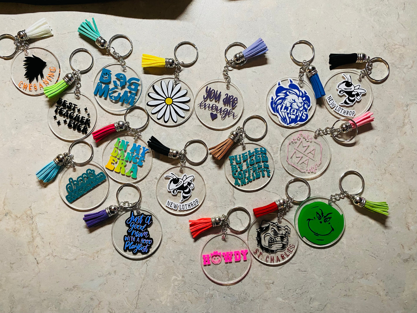 2.5in Circle Acrylic Keychains