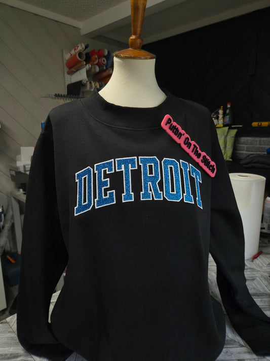 Black Detroit MOCK NECK Sweatshirt