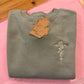 Dainty Cross Crewneck - Sage Green