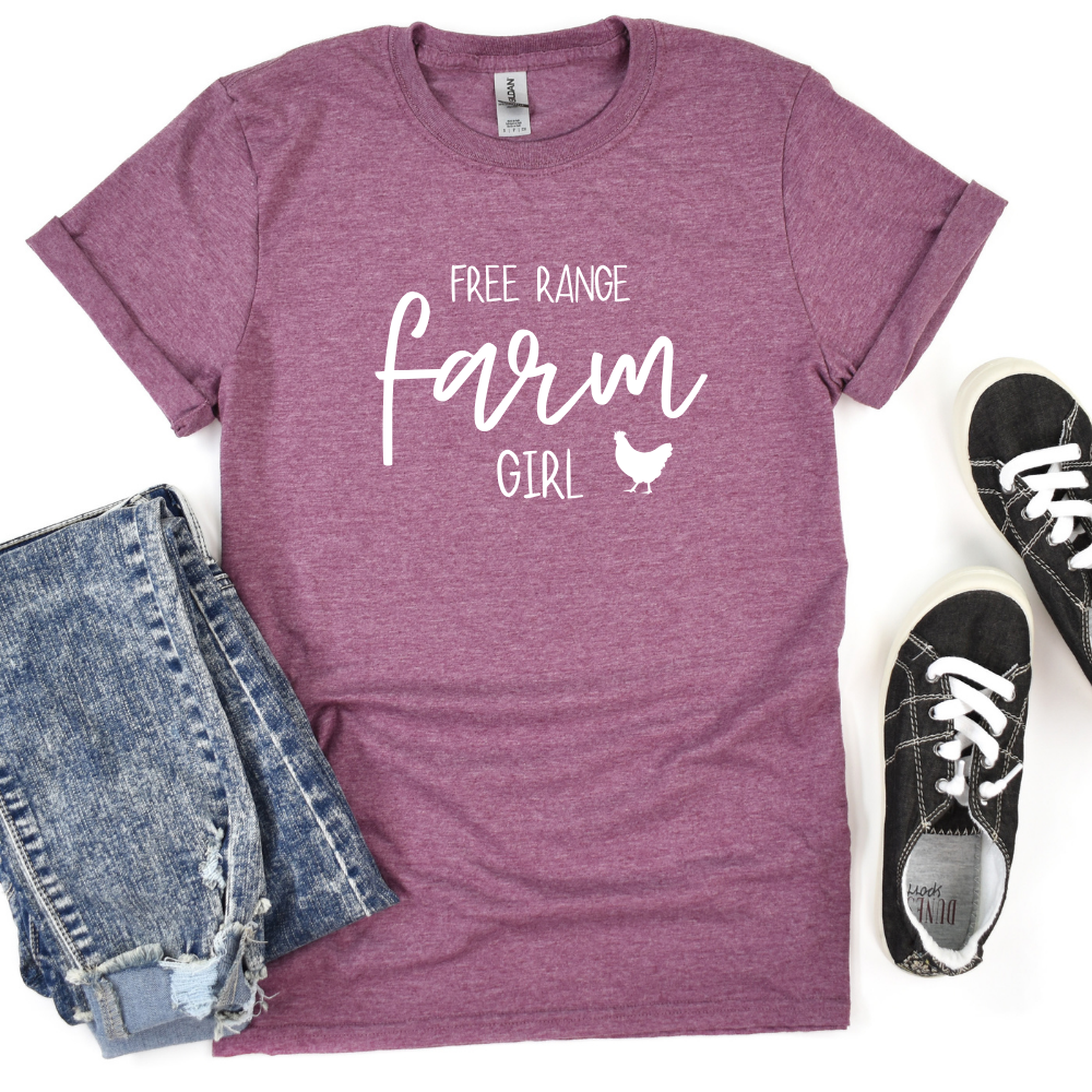 Free Range Farm Girl Adult Tee