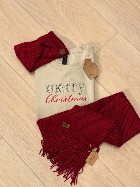 Floral Merry Christmas Crewneck