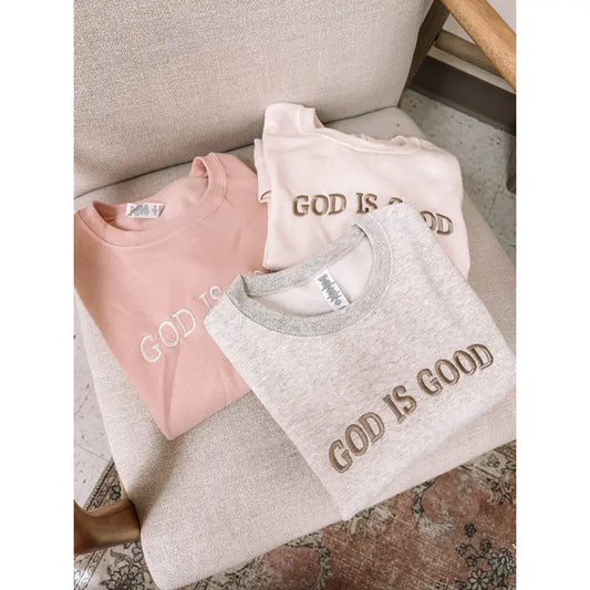 God Is Good Embroidered Sweatshirt