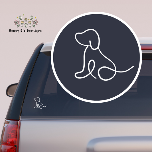 Sitting Dog Art DECAL