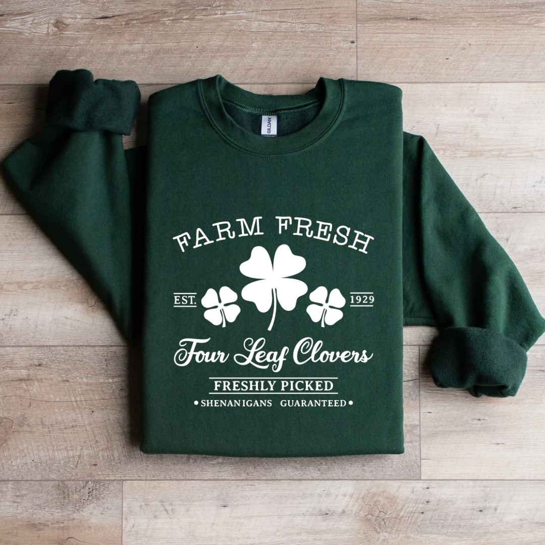 Farm Fresh Four Leaf Clovers Sweatshirt