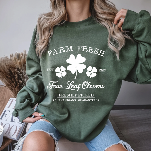 Farm Fresh Four Leaf Clovers Sweatshirt