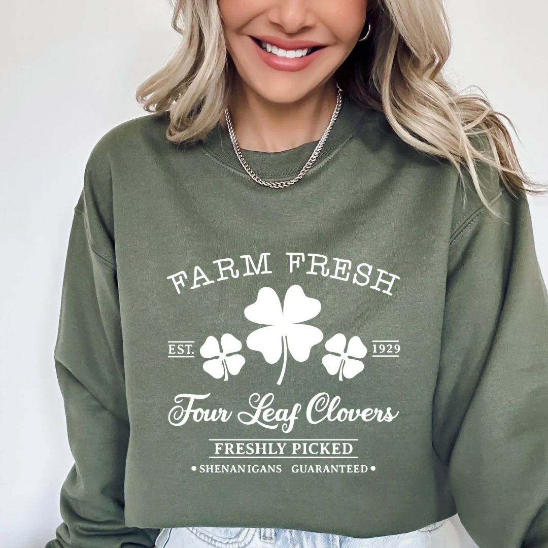 Farm Fresh Four Leaf Clovers Sweatshirt