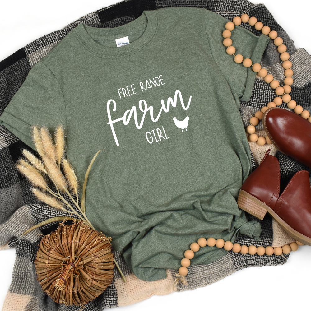 Free Range Farm Girl Adult Tee