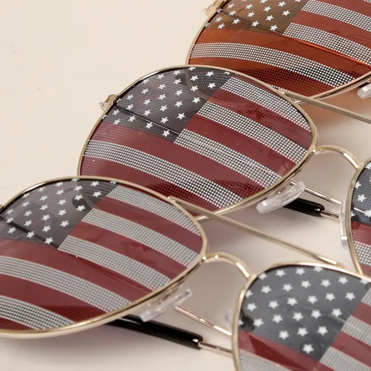 USA American Flag Aviator Sunglasses