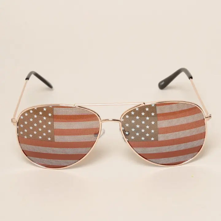 USA American Flag Aviator Sunglasses