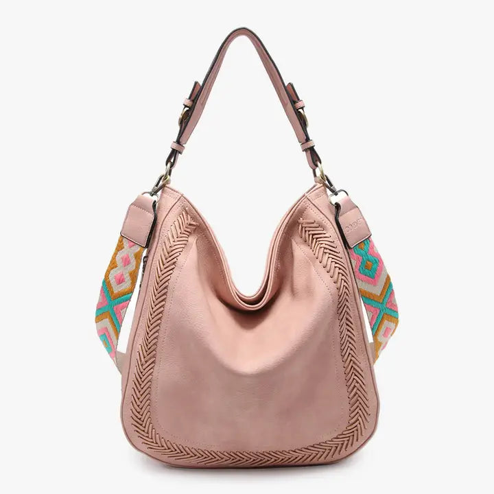 Whipstitch Hobo Crossbody w/ Guitar Strap