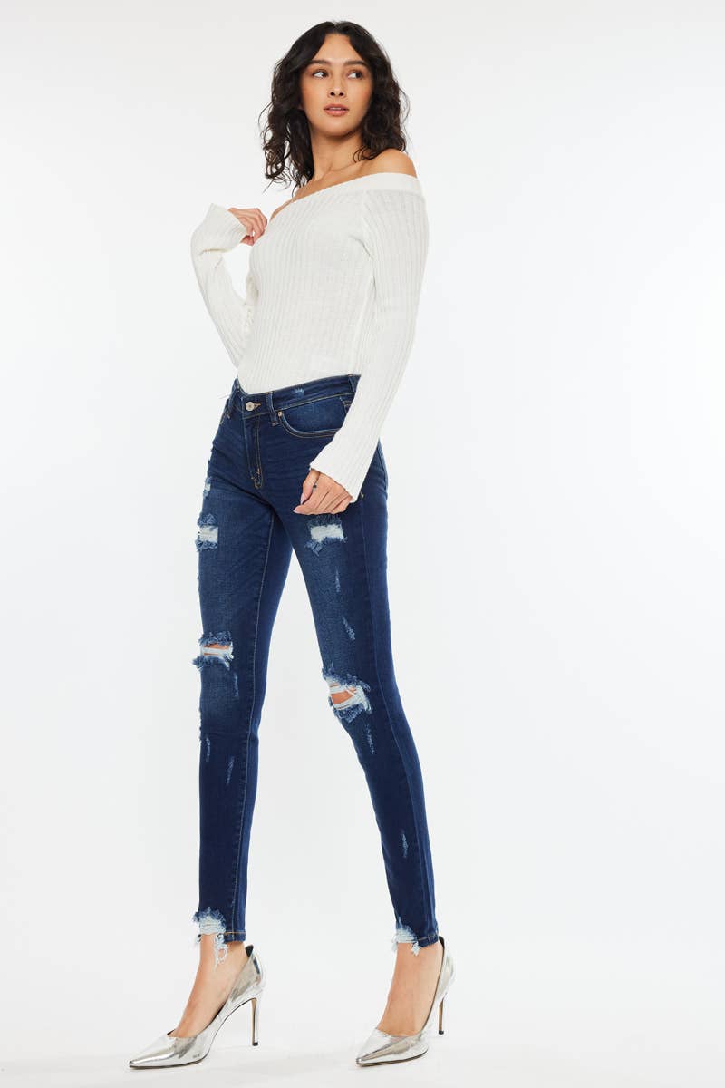 Mid Rise Distressed Super Skinny - KC5055KD