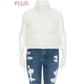 PLUS Nylon High Neck Faux Down Puffer Vest