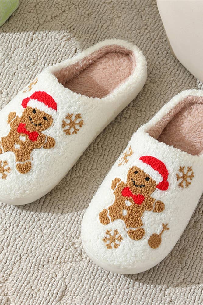 Christmas Gingerbread Man Fleece Slipper ZK2427