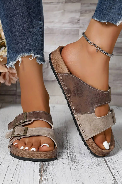 Western Suede Rivet Leather Slip-on Shoes