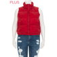 PLUS Nylon High Neck Faux Down Puffer Vest
