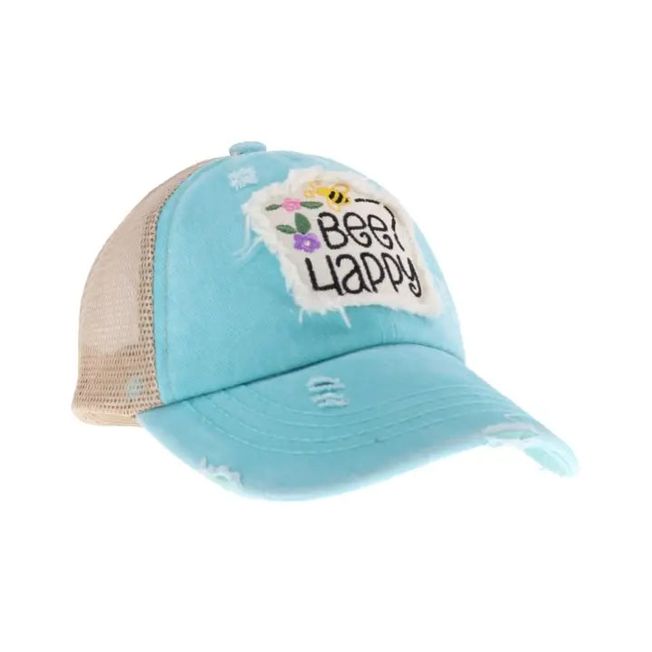 C.C. Kids Bee Happy Ponytail Cap