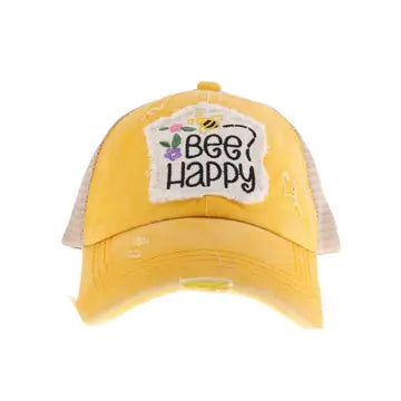 C.C. Kids Bee Happy Ponytail Cap