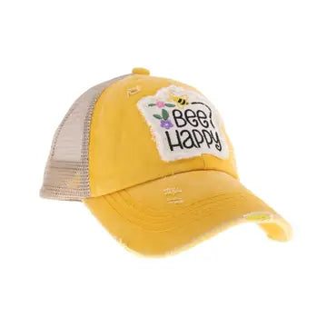 C.C. Kids Bee Happy Ponytail Cap