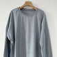 Corduroy Sweater Casual Round Neck Pullover Long Sleeved Top