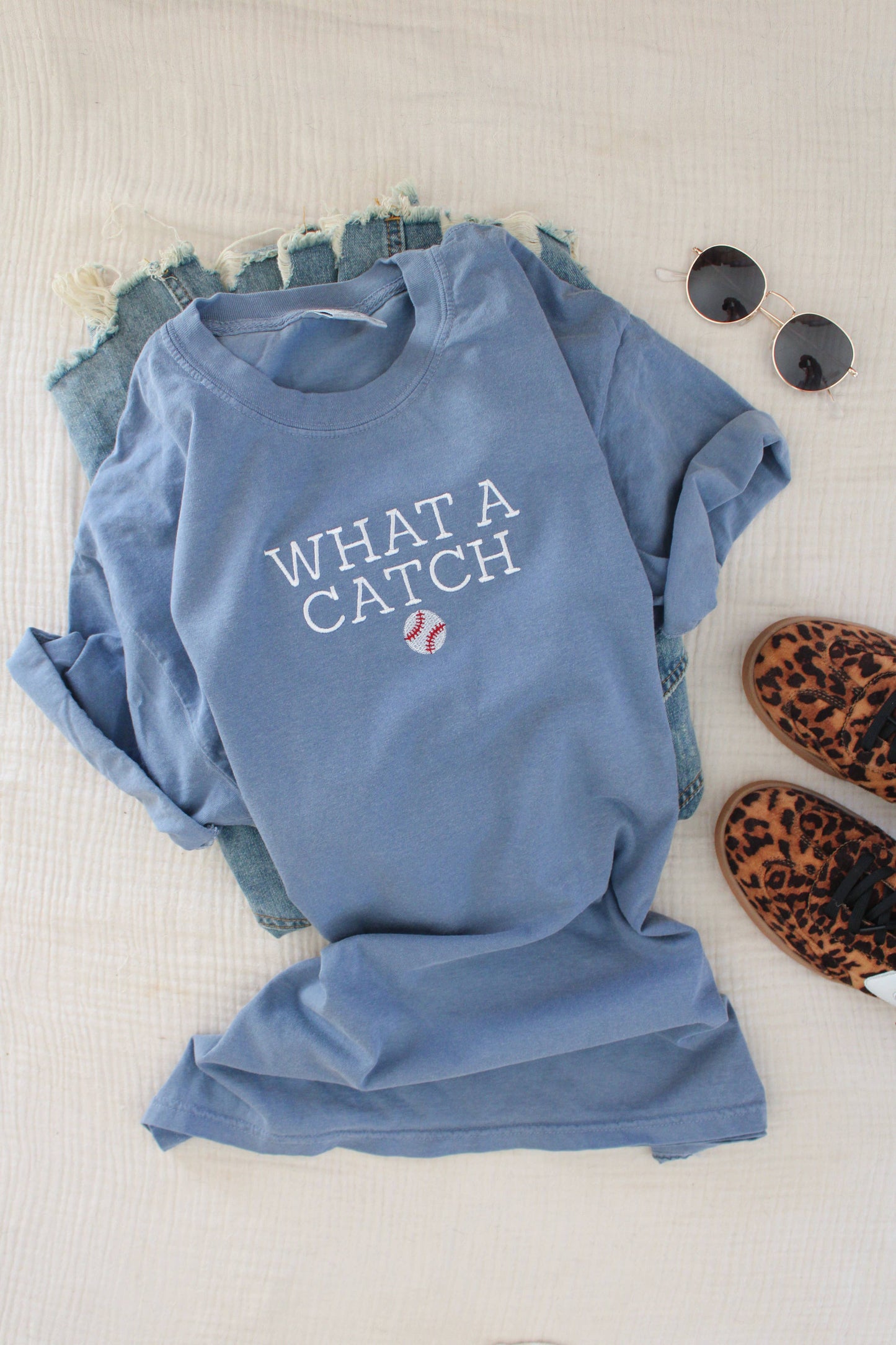 What a Catch Embroidered Tee -- Baseball Shirt