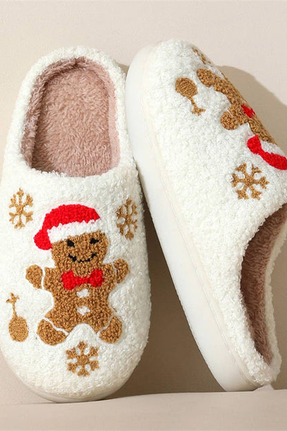 Christmas Gingerbread Man Fleece Slipper ZK2427