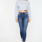 HIGH RISE RAW HEM ANKLE SKINNY JEANS