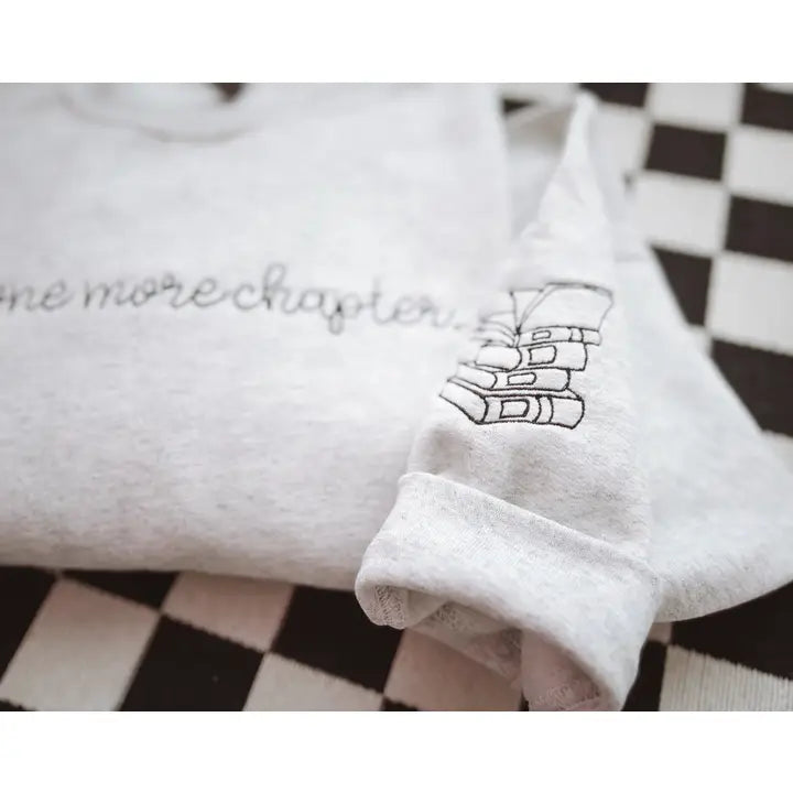 Just One More Chapter Embroidered Sweatshirt