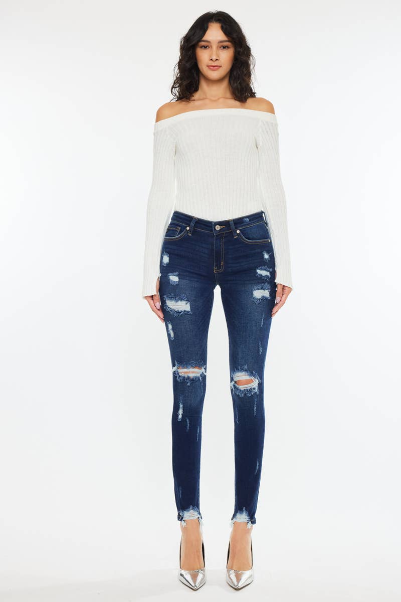 Mid Rise Distressed Super Skinny - KC5055KD