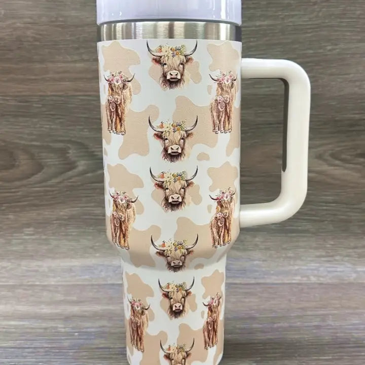 Highland Cow 40oz Insulated Tumbler