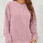 Corduroy Sweater Casual Round Neck Pullover Long Sleeved Top