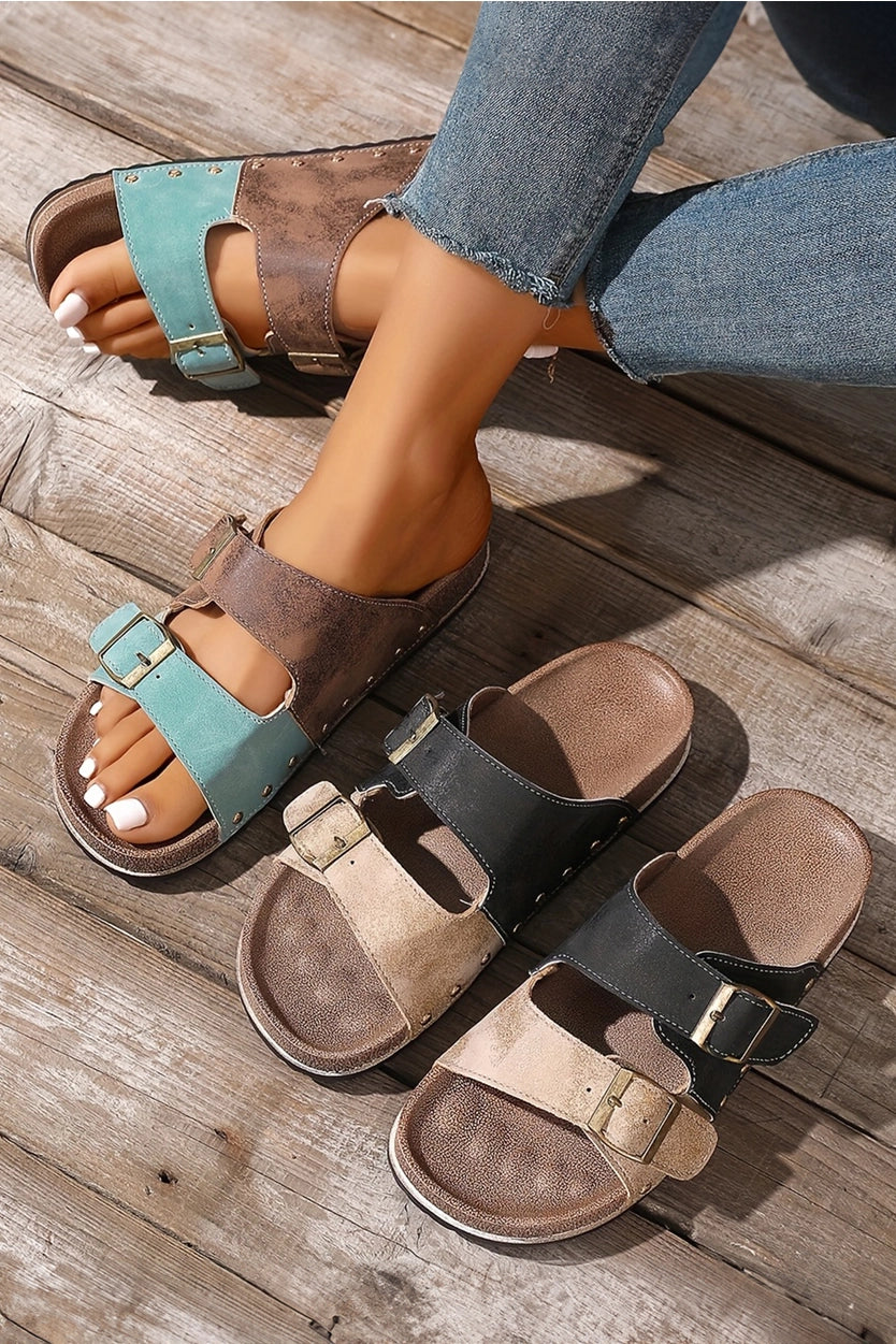 Western Suede Rivet Leather Slip-on Shoes
